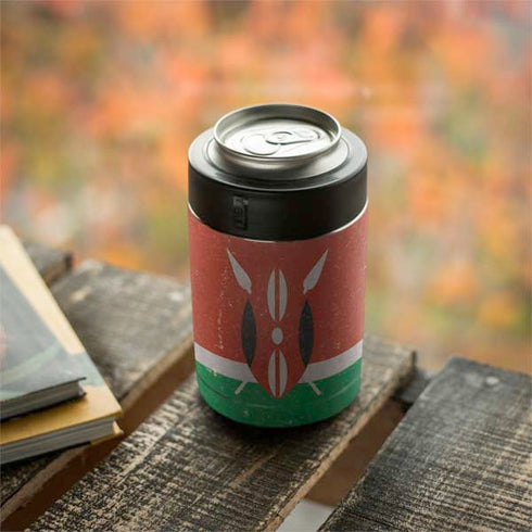 Kenya Flag Distressed Yeti Colster Can Insulator Skin