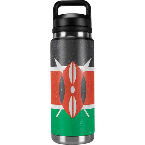 Kenya Flag Distressed YETI Rambler 26oz Bottle Skin