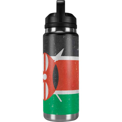 Kenya Flag Distressed YETI Rambler 26oz Bottle Skin