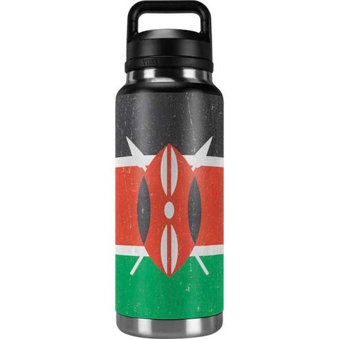 Kenya Flag Distressed YETI Rambler 36oz Bottle Skin
