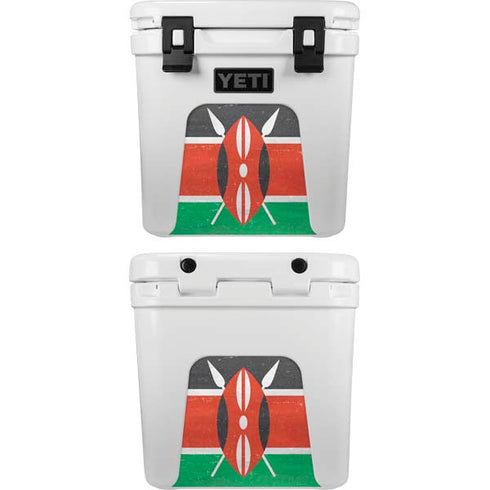Kenya Flag Distressed YETI Roadie 24 Hard Cooler Skin
