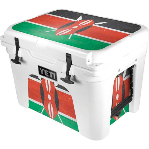 Kenya Flag Distressed YETI Tundra 35 Hard Cooler Skin