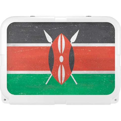 Kenya Flag Distressed YETI Tundra 35 Hard Cooler Skin