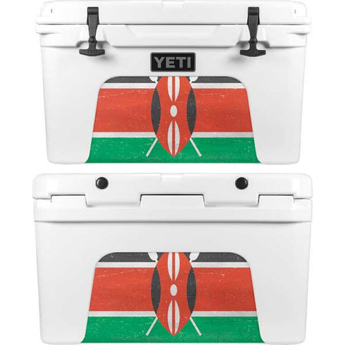 Kenya Flag Distressed YETI Tundra 45 Hard Cooler Skin
