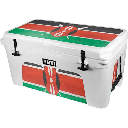 Kenya Flag Distressed YETI Tundra 65 Hard Cooler Skin