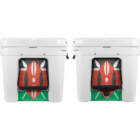 Kenya Flag Distressed YETI Tundra 75 Hard Cooler Skin