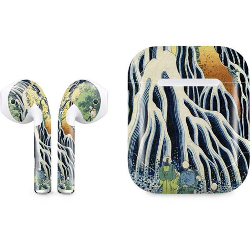 Kirifuri Falls in Kurokawa Mountain by Hokusai Apple AirPods Skin