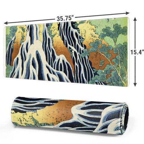 Kirifuri Falls in Kurokawa Mountain by Hokusai Gaming Mouse Pad