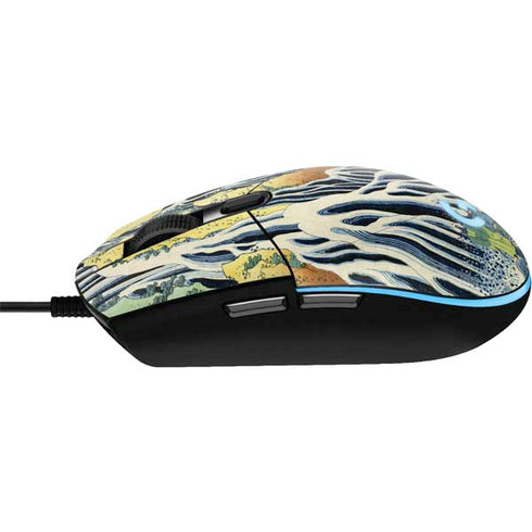 Kirifuri Falls in Kurokawa Mountain by Hokusai G203 Prodigy RGB Wired Gaming Mouse Skin