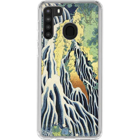 Hiroshige Kirifuri Falls in Kurokawa Mountain Galaxy A21 Clear Case