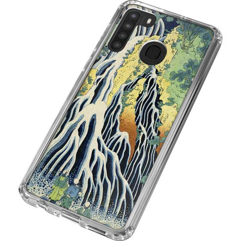 Hiroshige Kirifuri Falls in Kurokawa Mountain Galaxy A21 Clear Case
