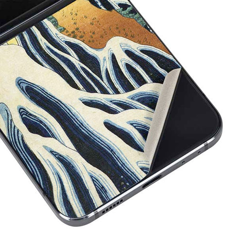 Kirifuri Falls in Kurokawa Mountain by Hokusai Galaxy Z Flip5 5G Skin