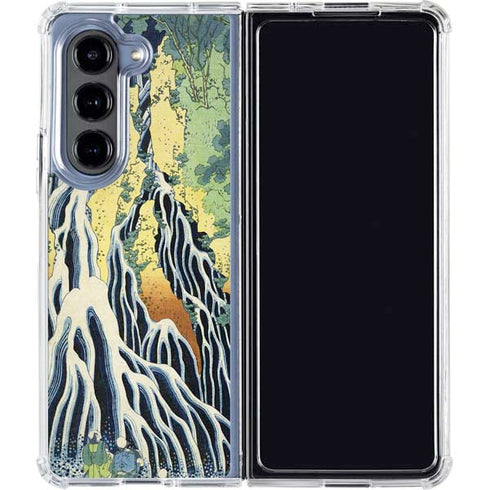 Kirifuri Falls in Kurokawa Mountain by Hokusai Galaxy Z Fold5 5G Clear Case