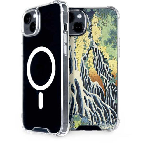 Kirifuri Falls in Kurokawa Mountain by Hokusai iPhone 15 Plus MagSafe Case