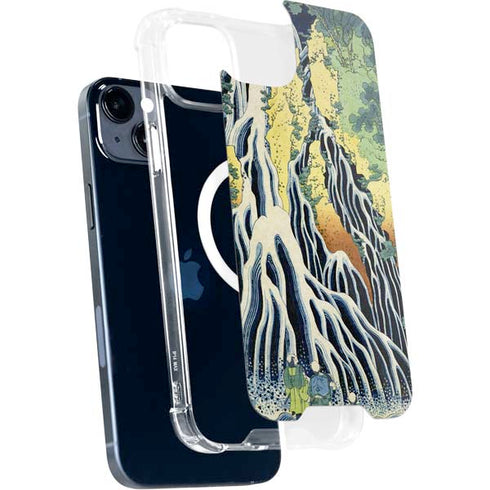 Kirifuri Falls in Kurokawa Mountain by Hokusai iPhone 15 Plus MagSafe Case