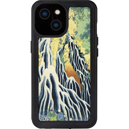 Kirifuri Falls in Kurokawa Mountain by Hokusai iPhone 15 Waterproof Case