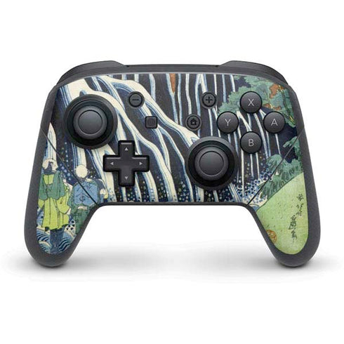 Hiroshige Kirifuri Falls in Kurokawa Mountain Nintendo Switch Pro Controller Skin