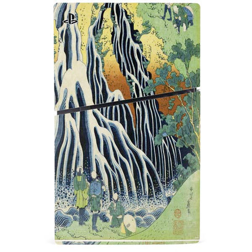 Kirifuri Falls in Kurokawa Mountain by Hokusai PS5 Slim Disk Bundle Skin