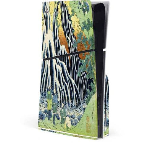 Kirifuri Falls in Kurokawa Mountain by Hokusai PS5 Slim Disk Console Skin