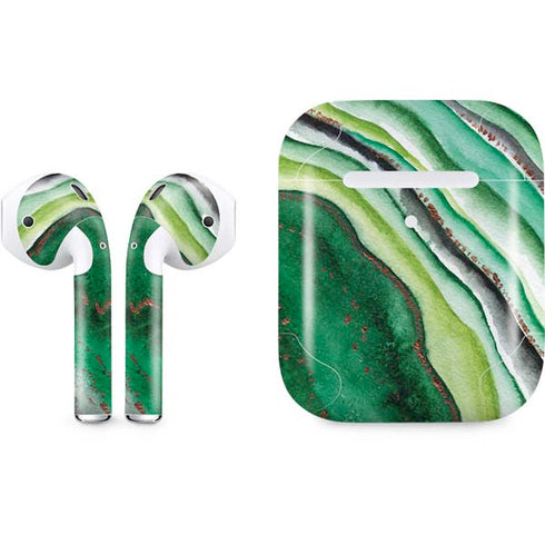 Kiwi Watercolor Geode Apple AirPods 2 Skin