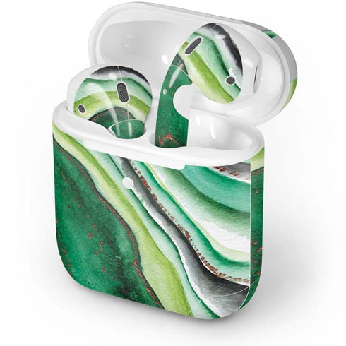 Kiwi Watercolor Geode Apple AirPods 2 Skin