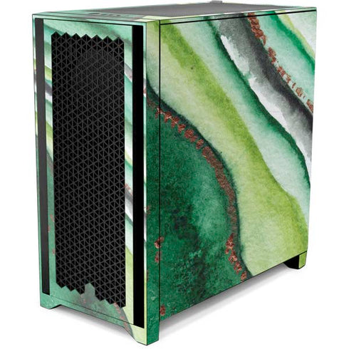 Kiwi Watercolor Geode Corsair 4000D Tempered Glass Mid-Tower ATX Case Skin