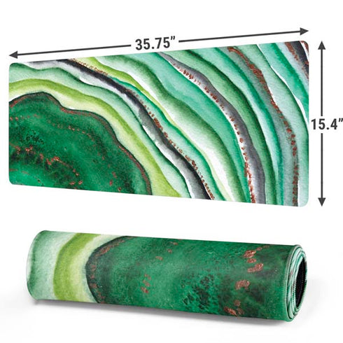 Kiwi Watercolor Geode Gaming Mouse Pad