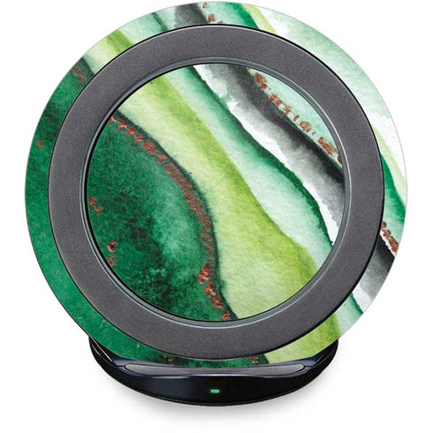 Kiwi Watercolor Geode Fast Charge Wireless Charging Stand Skin