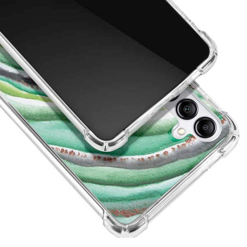 Kiwi Watercolor Geode Galaxy A14 5G Clear Case