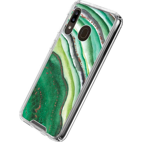Kiwi Watercolor Geode Galaxy A30 Clear Case