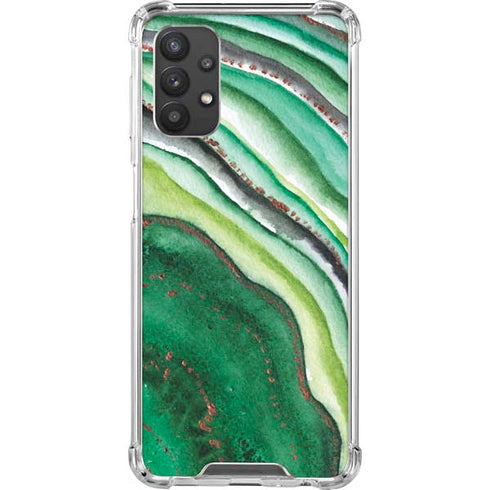 Kiwi Watercolor Geode Galaxy A32 5G Clear Case