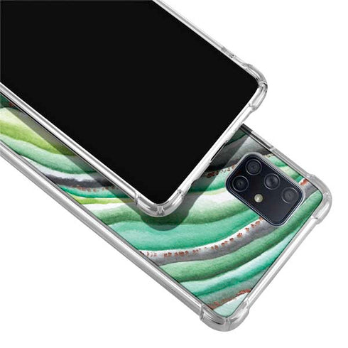 Kiwi Watercolor Geode Galaxy A71 5G Clear Case