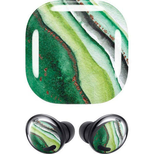 Kiwi Watercolor Geode Galaxy Buds Pro Skin