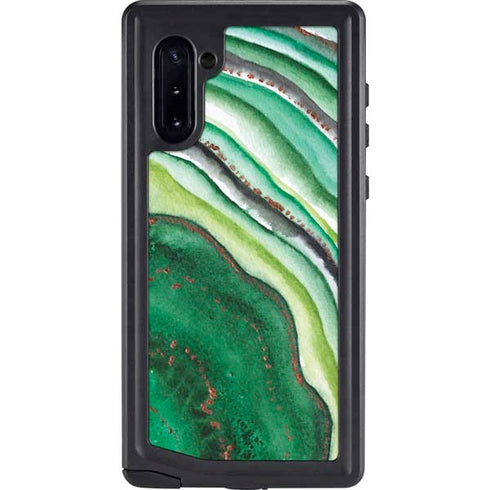 Kiwi Watercolor Geode Galaxy Note 10 Waterproof Case
