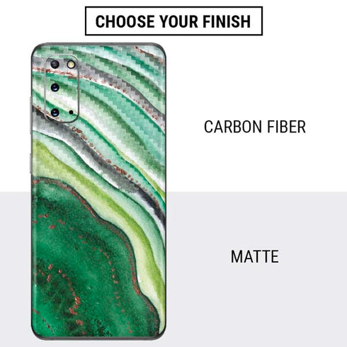 Kiwi Watercolor Geode Galaxy S20 Skin