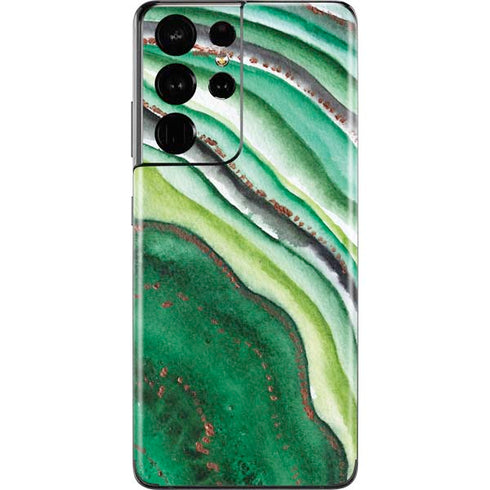Kiwi Watercolor Geode Galaxy S21 Ultra 5G Skin