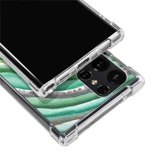 Kiwi Watercolor Geode Galaxy S22 Ultra Clear Case