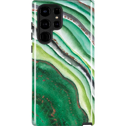 Kiwi Watercolor Geode Galaxy S22 Ultra Pro Case