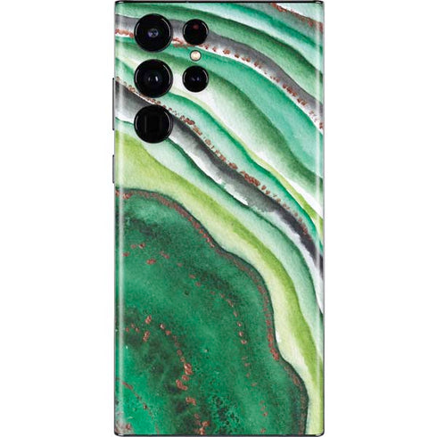 Kiwi Watercolor Geode Galaxy S22 Ultra Skin