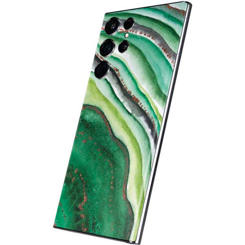 Kiwi Watercolor Geode Galaxy S22 Ultra Skin