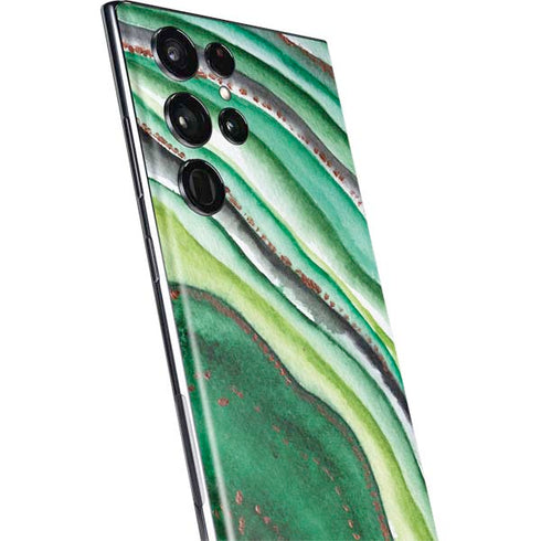 Kiwi Watercolor Geode Galaxy S22 Ultra Skin