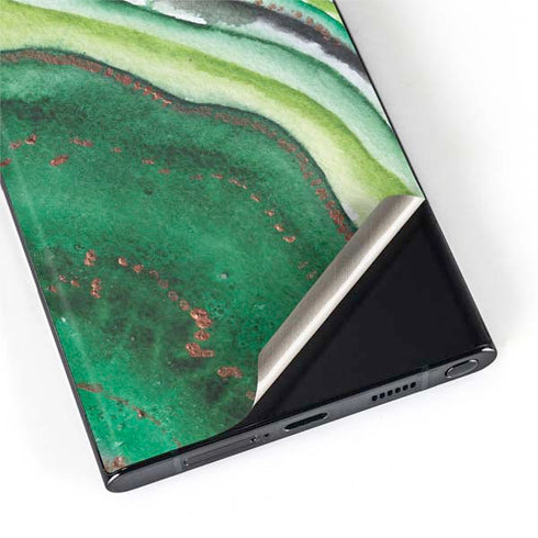 Kiwi Watercolor Geode Galaxy S22 Ultra Skin