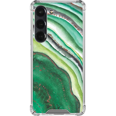 Kiwi Watercolor Geode Galaxy S23 Clear Case