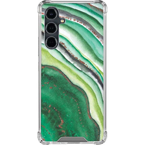 Kiwi Watercolor Geode Galaxy S23 FE Clear Case