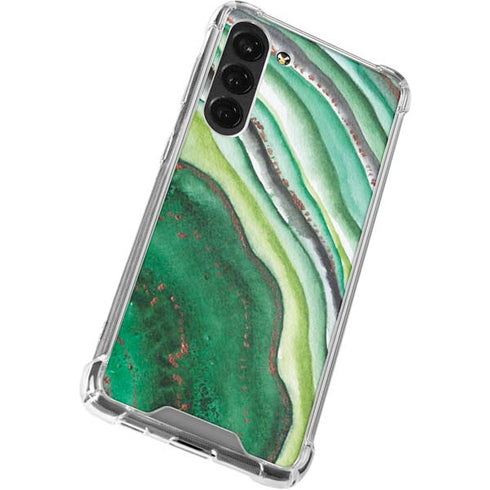 Kiwi Watercolor Geode Galaxy S23 Plus Clear Case