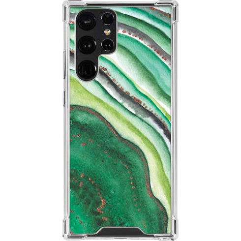 Kiwi Watercolor Geode Galaxy S24 Ultra Clear Case