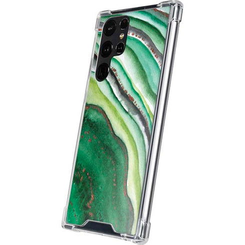 Kiwi Watercolor Geode Galaxy S24 Ultra Clear Case