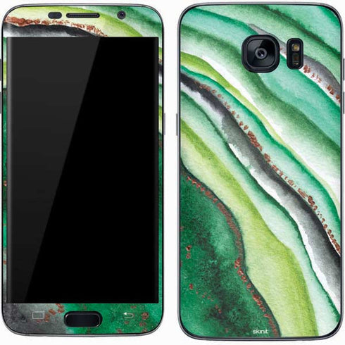 Kiwi Watercolor Geode Galaxy S7 Skin