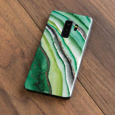 Kiwi Watercolor Geode Galaxy S9 Plus Skin
