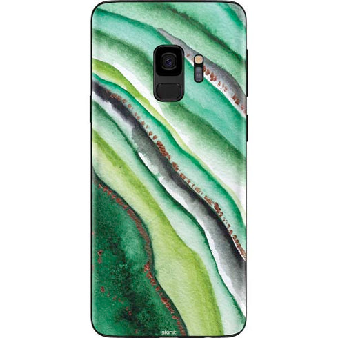 Kiwi Watercolor Geode Galaxy S9 Skin